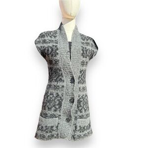 Theory sweater cardigan vest Merino Wool Alpaca sleeveless vneck Small Petite
